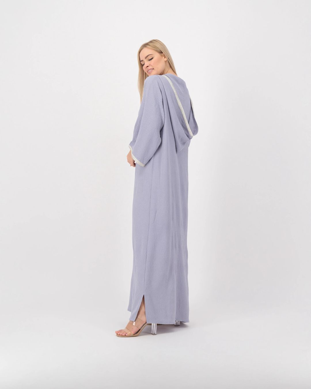 Light Grey - Hoodie Kaftan - 2