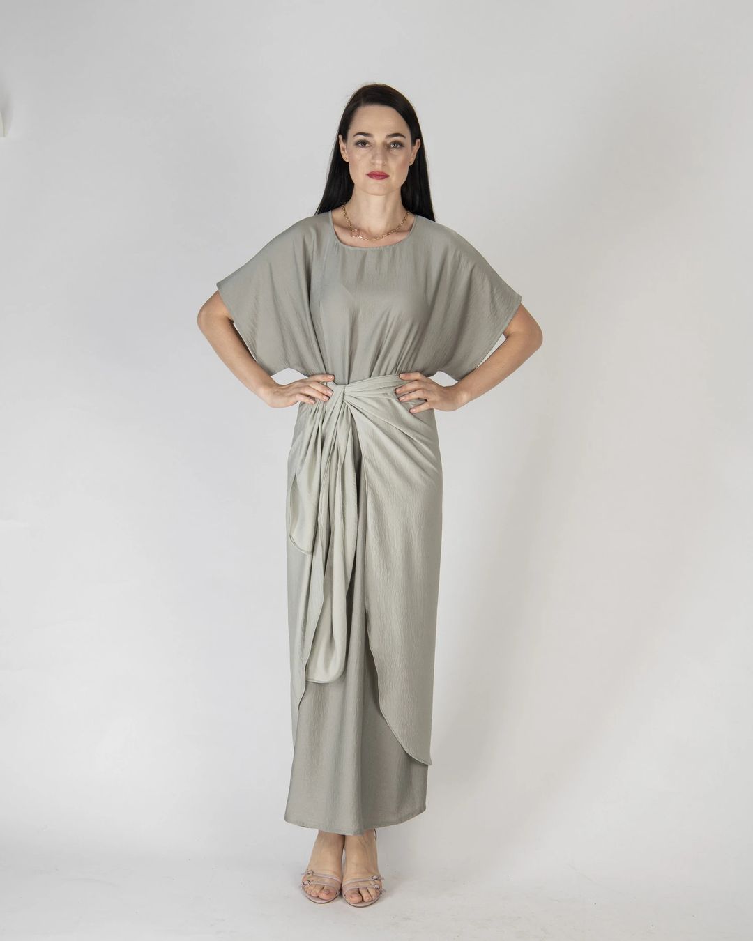 Mint green - Under Abaya Wrap Skirt Set - 1