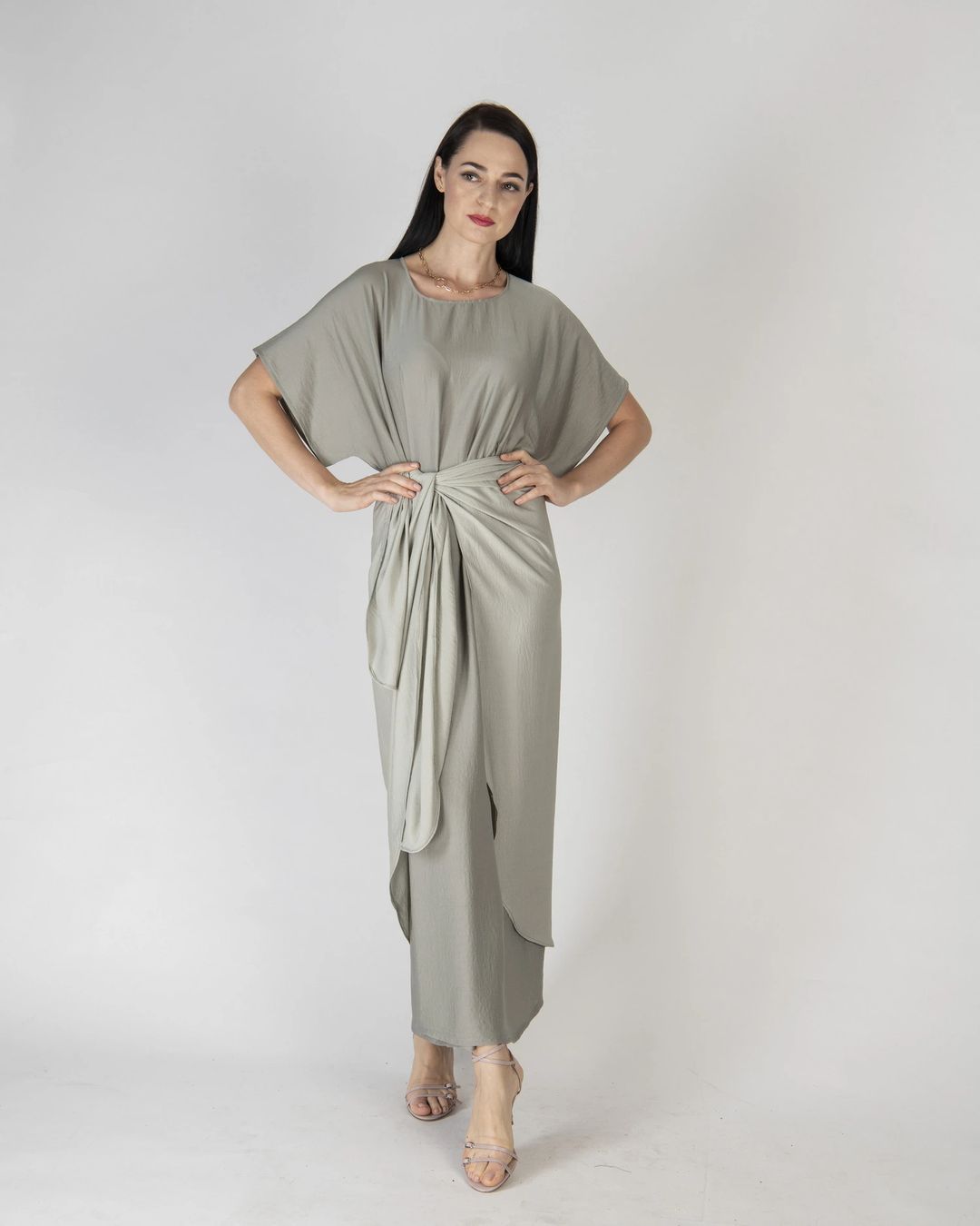 Mint green - Under Abaya Wrap Skirt Set - 2