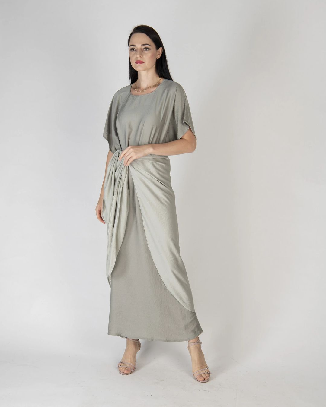 Mint green - Under Abaya Wrap Skirt Set - 4