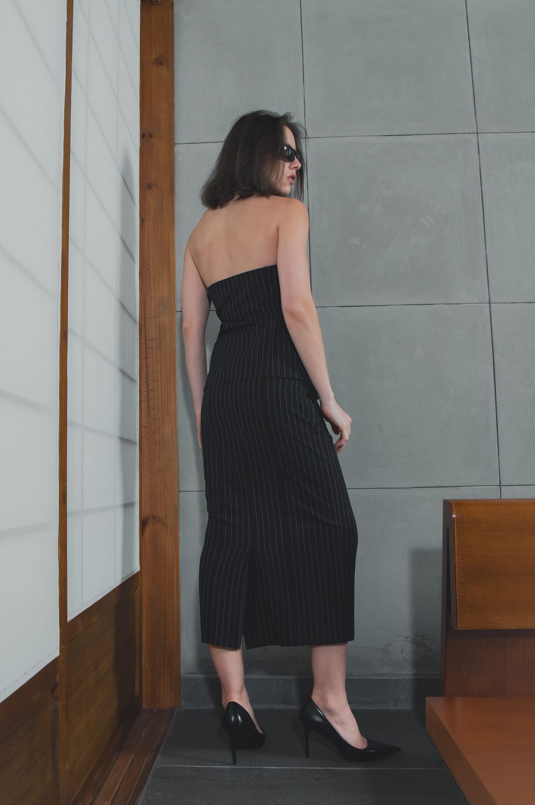 black-pinstripe-halter-set - 5