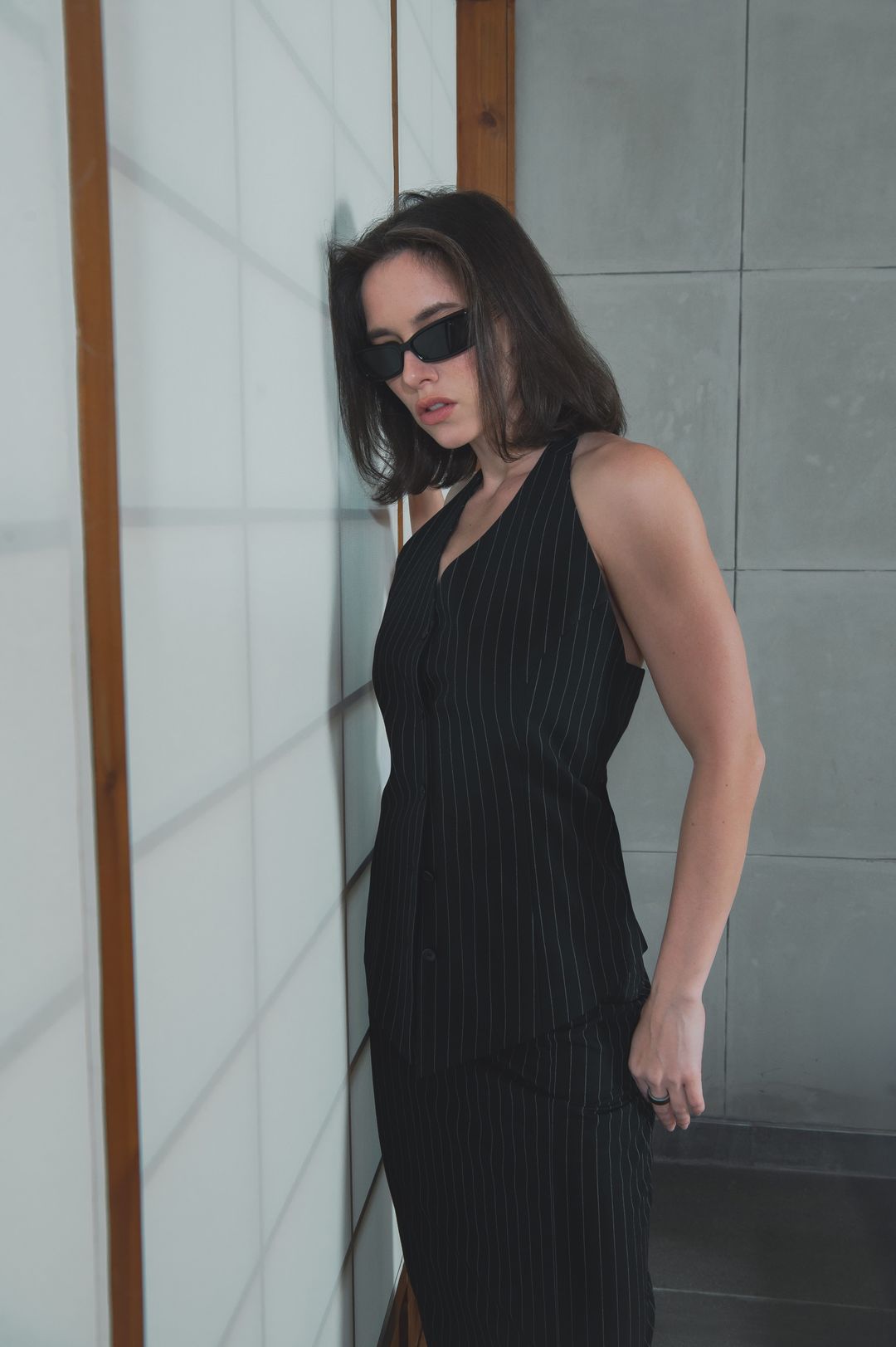 black-pinstripe-halter-set - 8