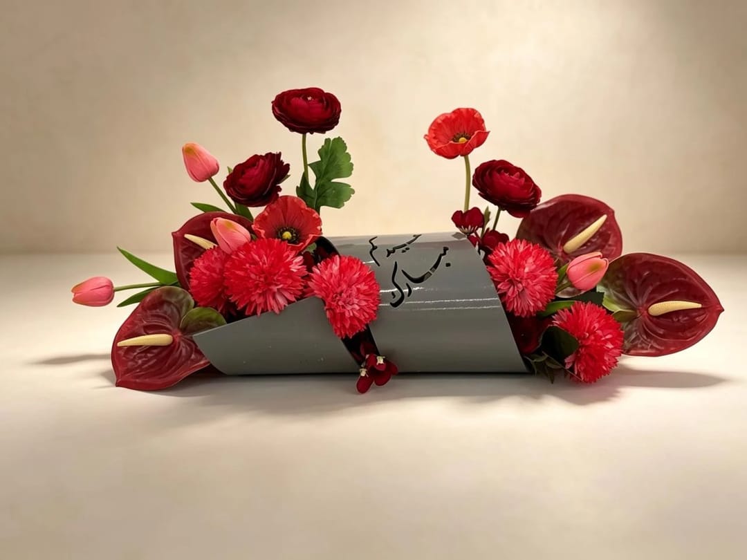 EID ACRYLIC WITH FLOWERS/ARTIFICIAL - 1