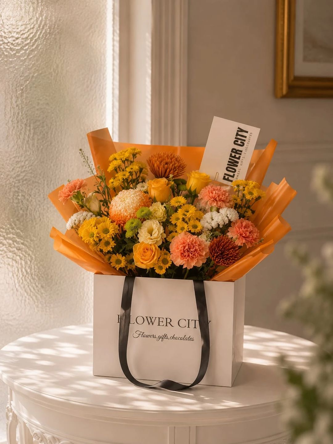 SIMPLE ORANGE YELLOW BOUQUET - 1