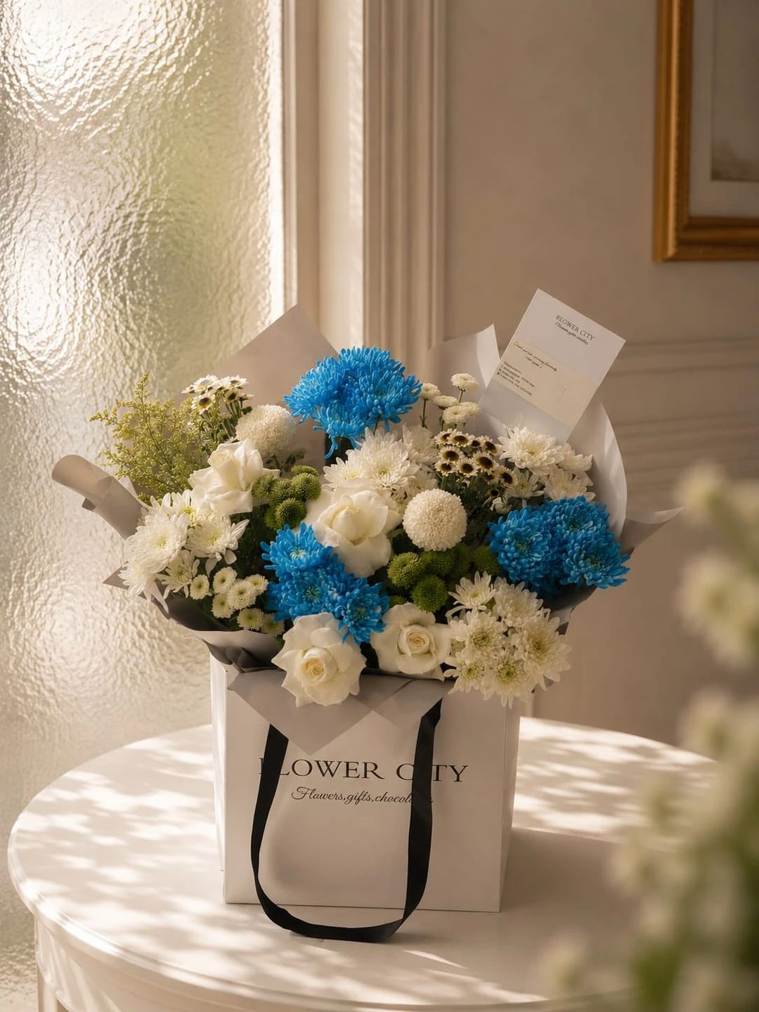 BLUE AND WHITE MIX BOUQUET - 1