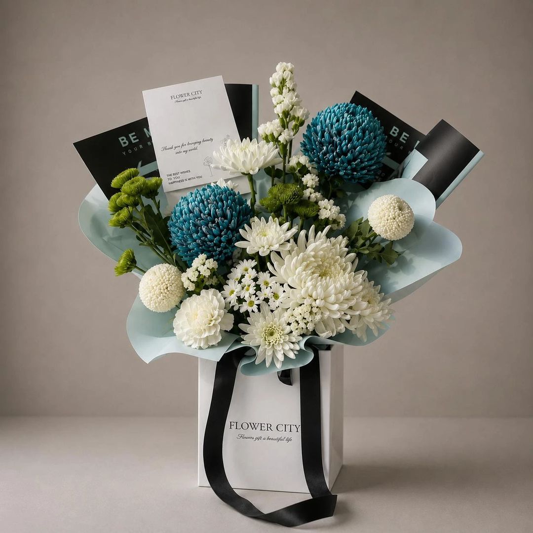 BLUE AND WHITE MINI BOUQUET - 1