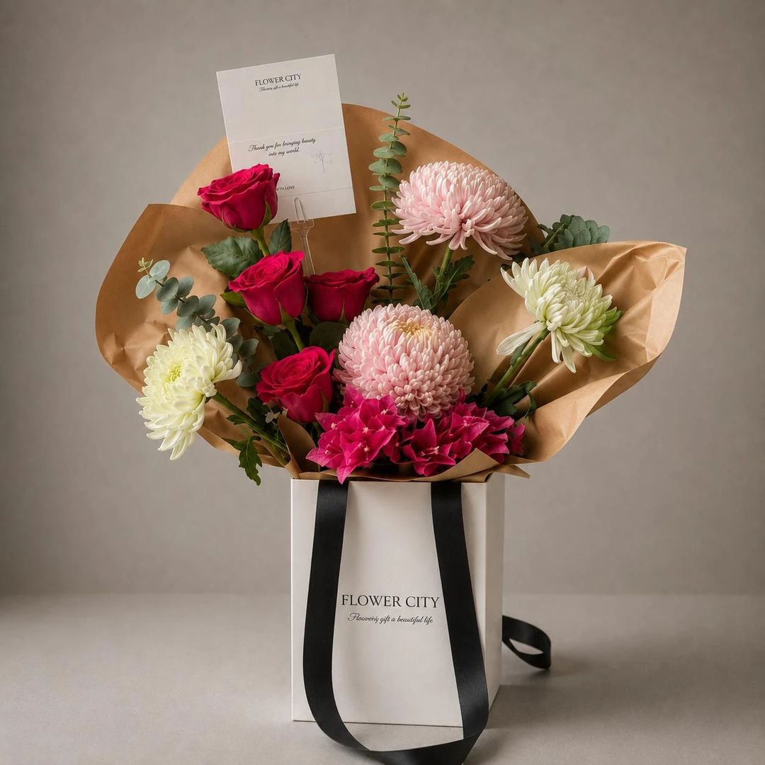 PINK AND WHITE MINI BOUQUET - 1