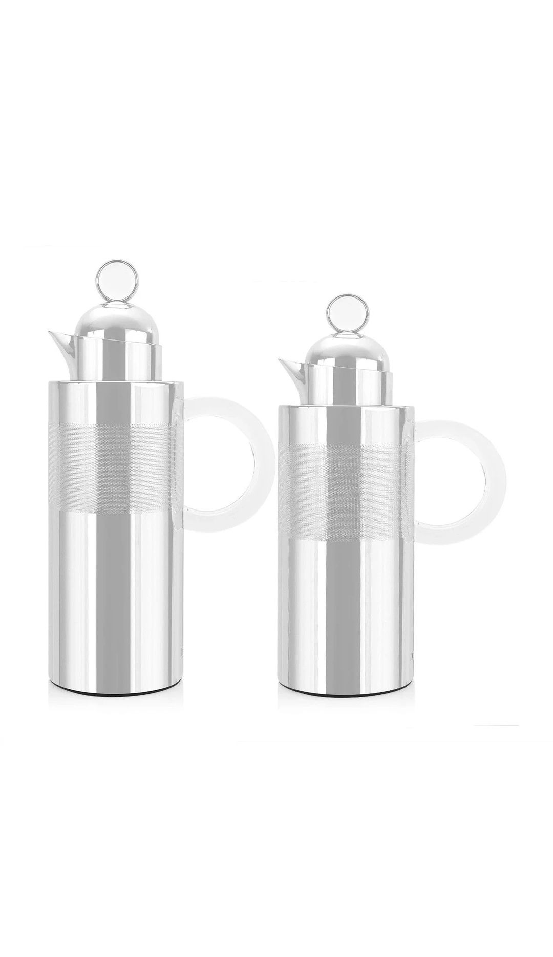 Doha Flasks Set - 2 pcs - Silver Colour & Transparent Handle - 1