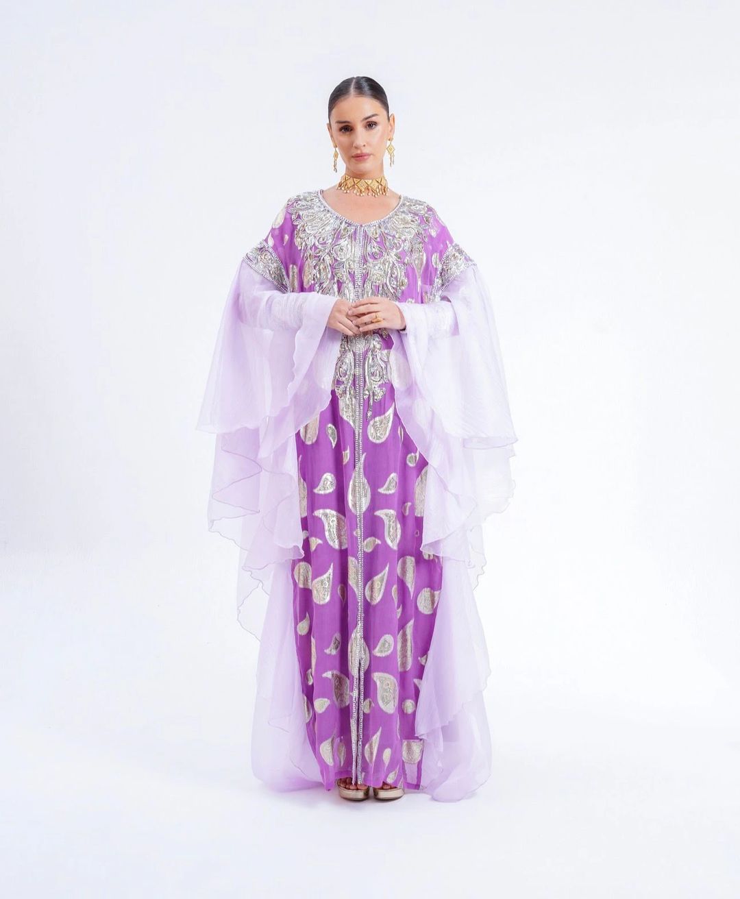 JALABIYA NEW COLLECTION AB 02-25 /10317   PURPLE LARGE - 1