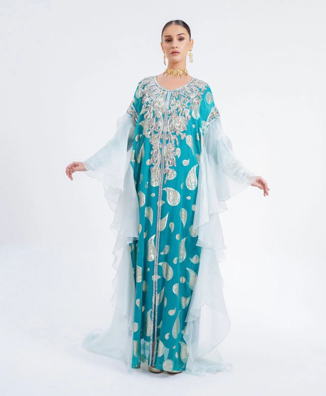 JALABIYA NEW COLLECTION AB 02-25 /10317   BLUE LARGE - 1