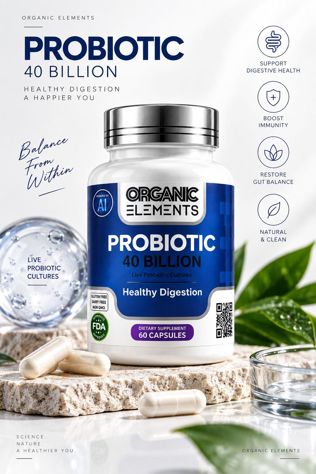 بروبيوتيك 40 مليار من Organic Elements - 2