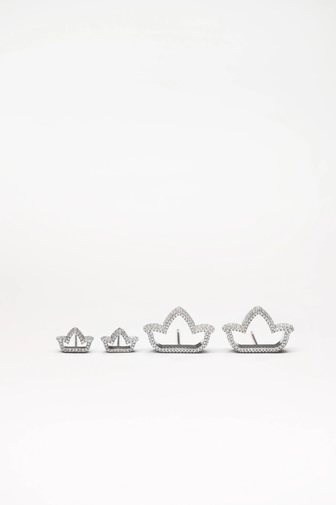 Lotus Petite Earrings in Diamond - 1