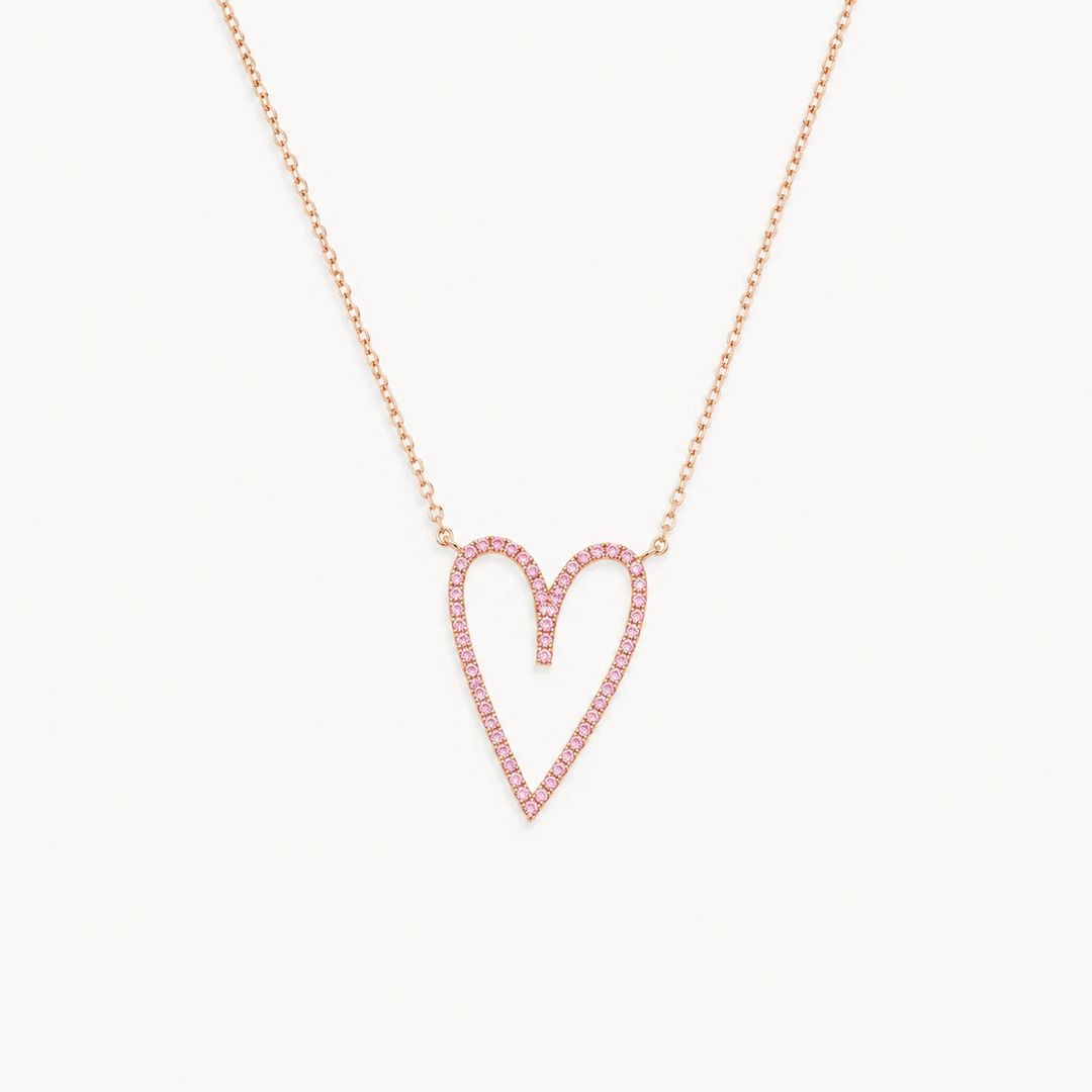 Pink Sapphire Heart Necklace - 1