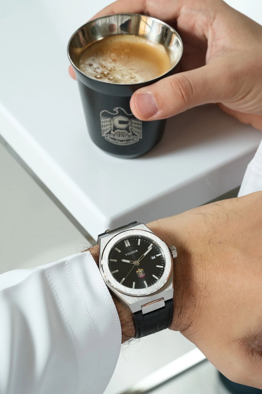Hazza Leather Watch/ساعه هزاع جلد - 4