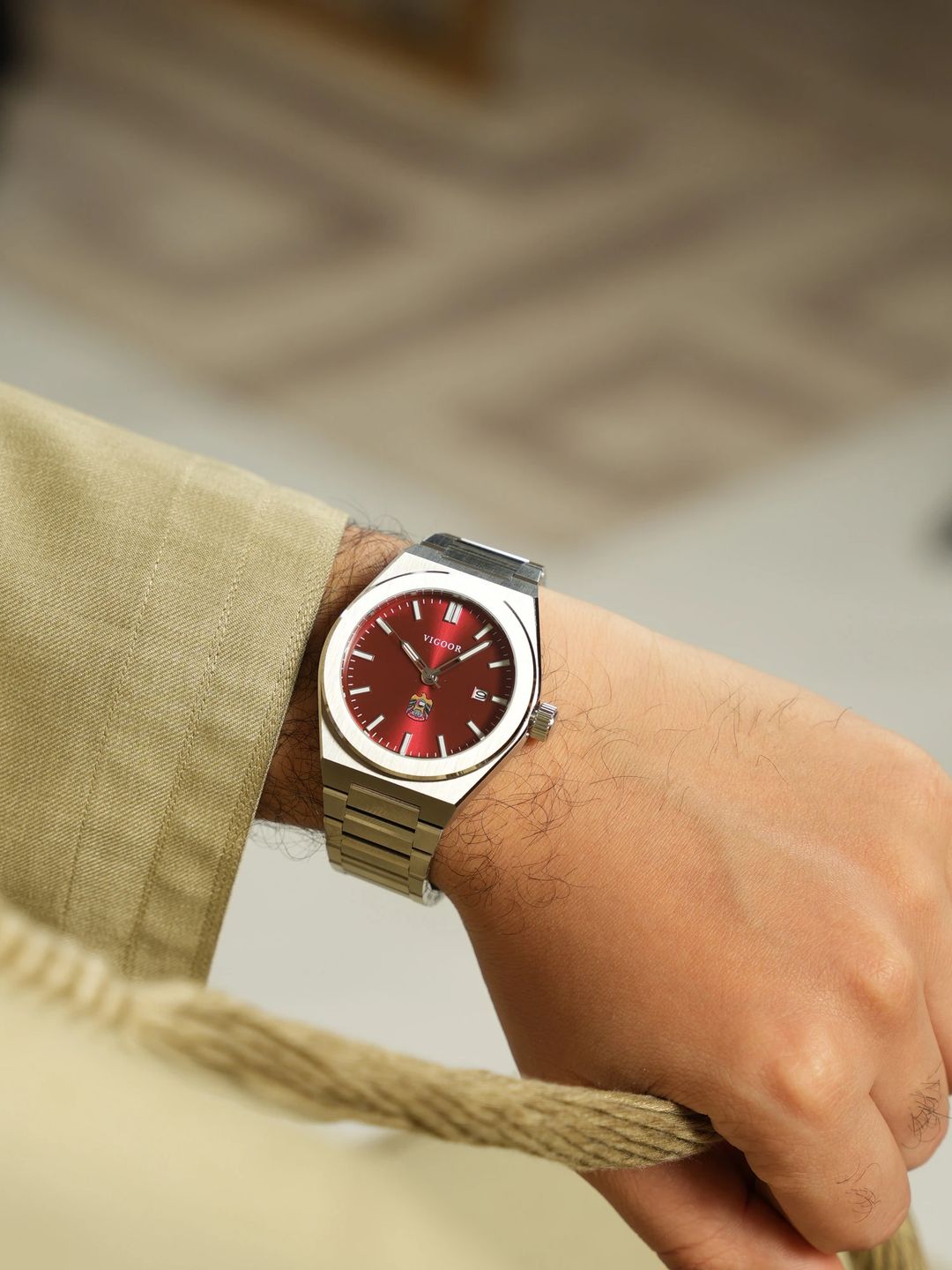 MAKTOUM Steel/Leather Watch/ساعه مكتوم ستيل+جلد - 6
