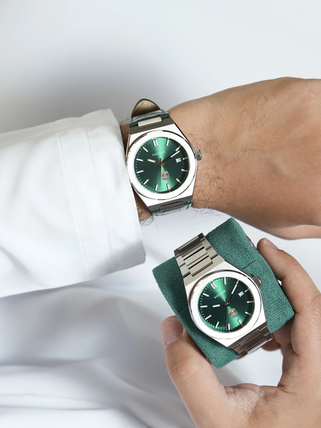 ZAYED Steel +Leather Watch / ساعه زايد ستيل+جلد - 5