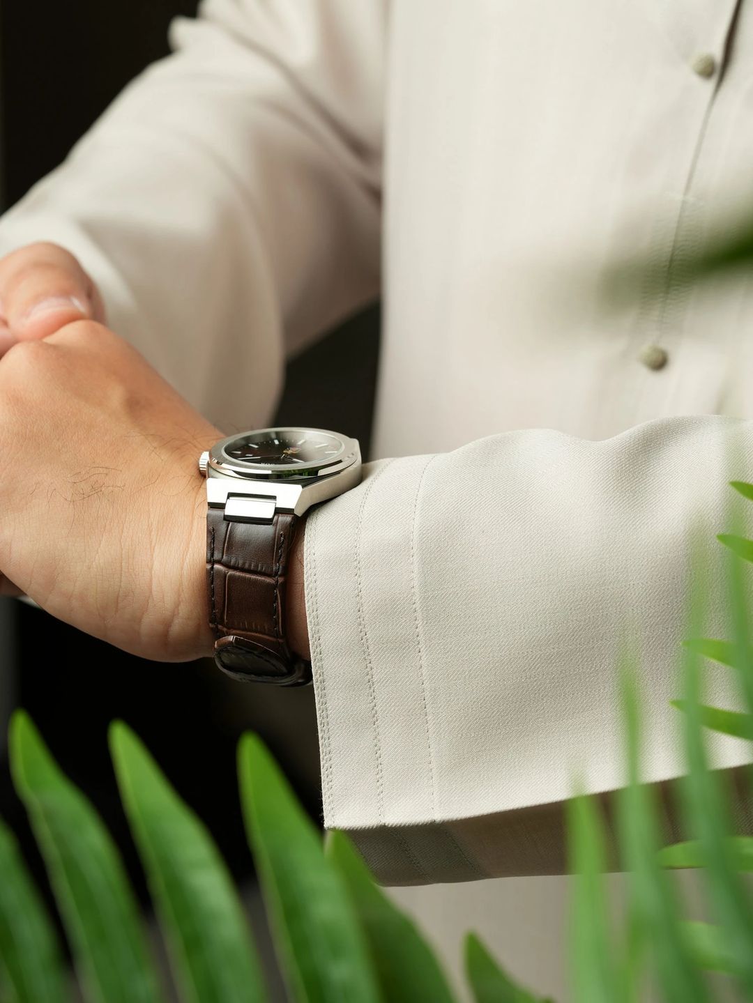 HAMDAN Leather Watch / ساعه حمدان جلد - 3