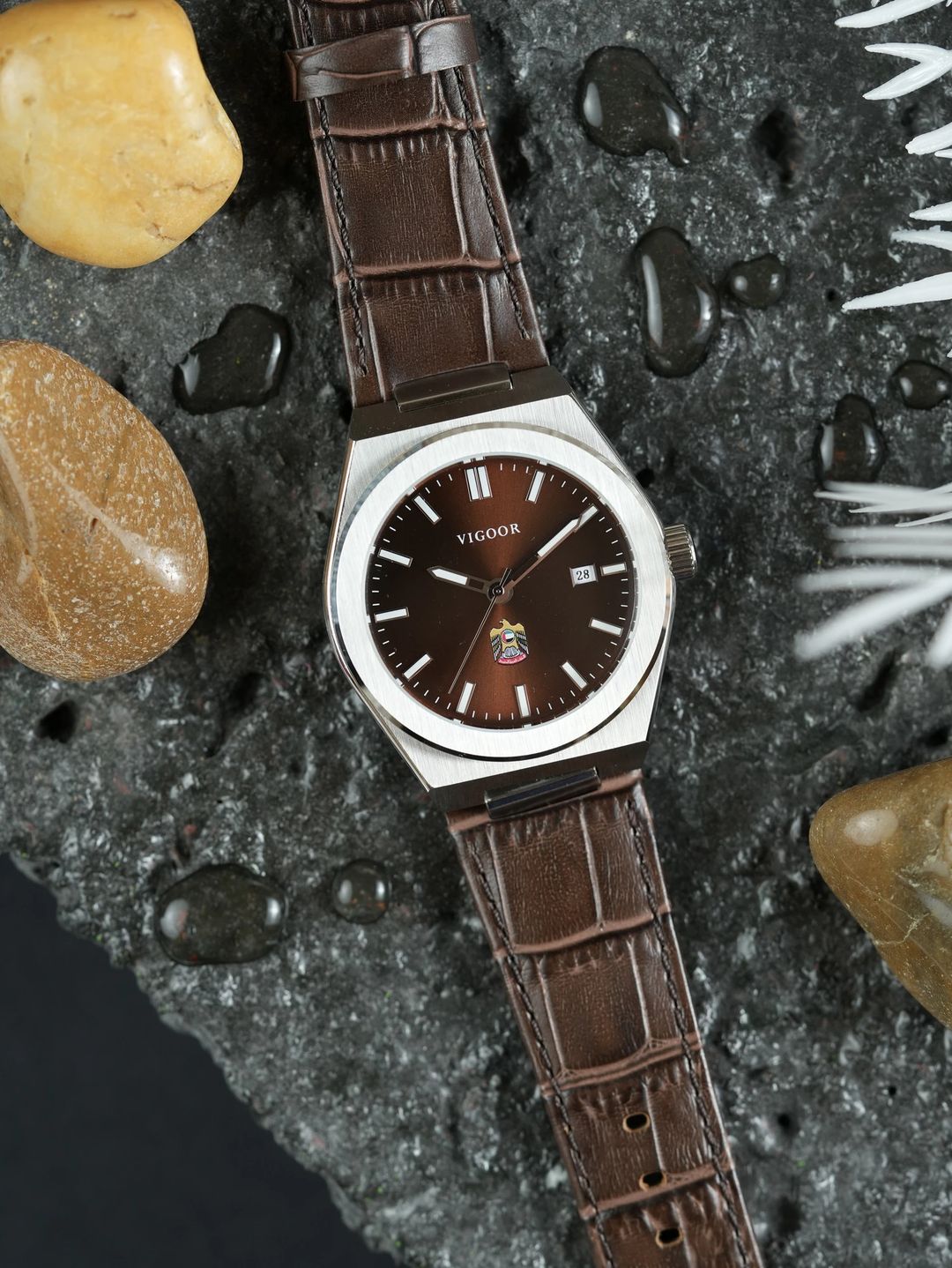 HAMDAN Leather Watch / ساعه حمدان جلد - 6