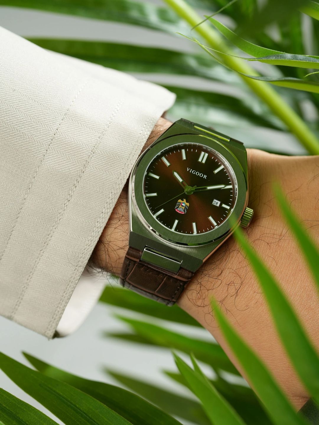 HAMDAN Leather Watch / ساعه حمدان جلد - 5