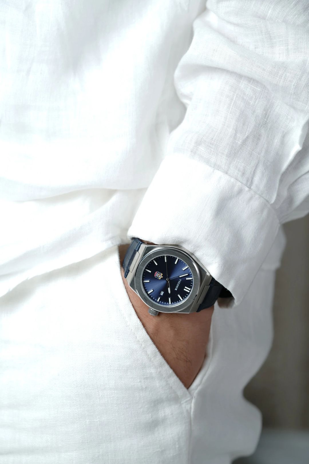 Khalifa Leather Watch/ساعه خليفه جلد - 4
