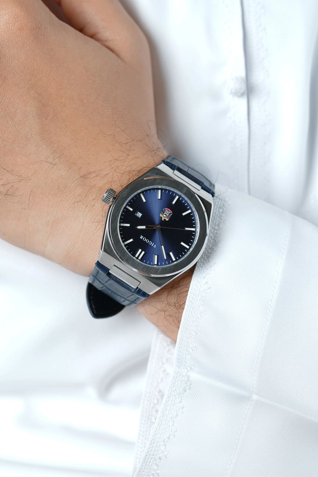 Khalifa Leather Watch/ساعه خليفه جلد - 5