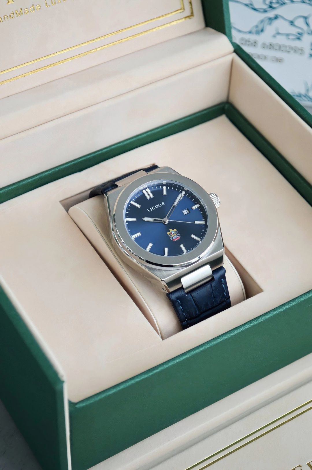 Khalifa Leather Watch/ساعه خليفه جلد - 2
