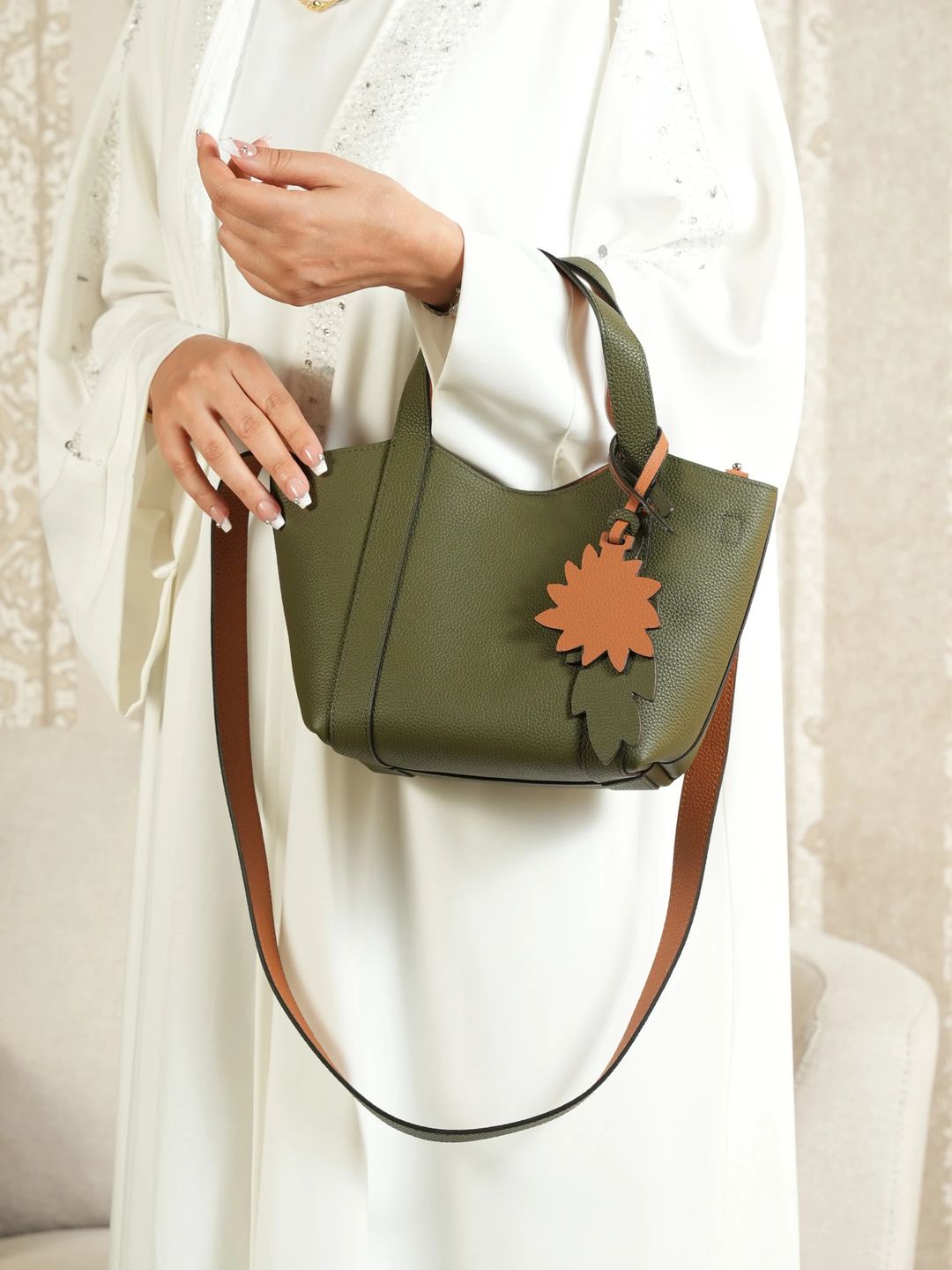 شنطه مريم لون الزيتي/maryam green bag - 3