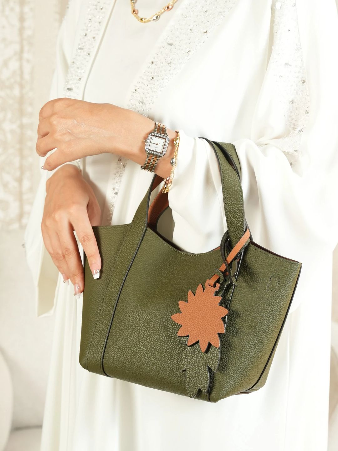 شنطه مريم لون الزيتي/maryam green bag - 7