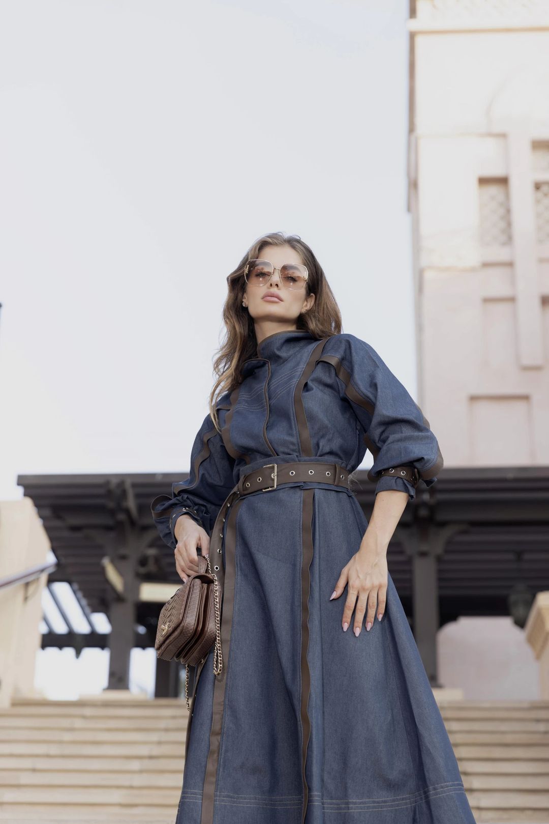Kalea Dress - Denim & Leather - 5