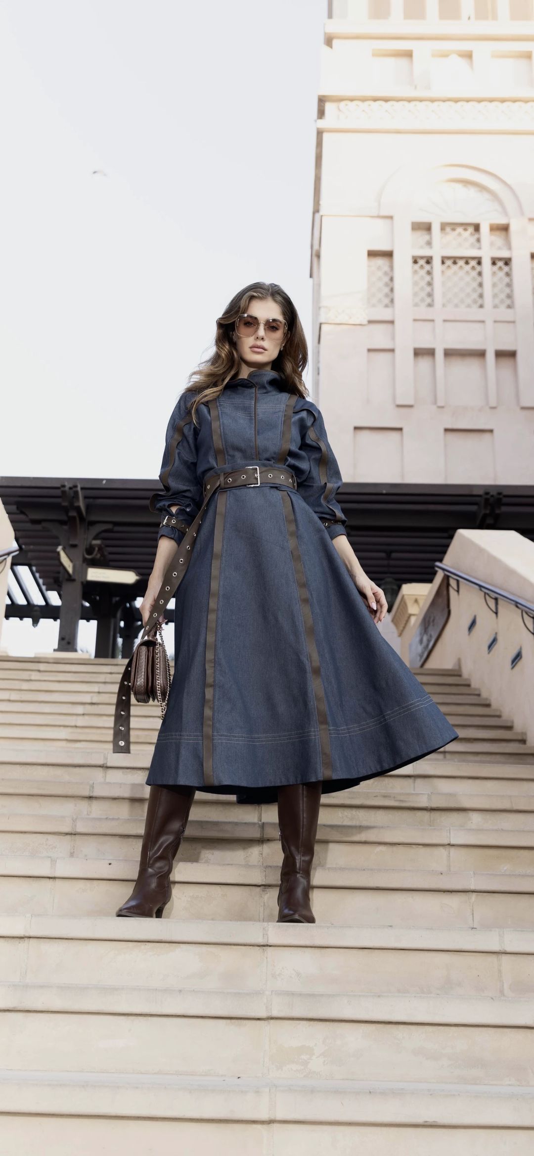 Kalea Dress - Denim & Leather - 4