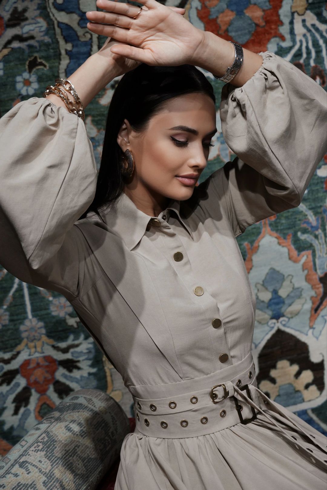 Beige Linen Dress - 3