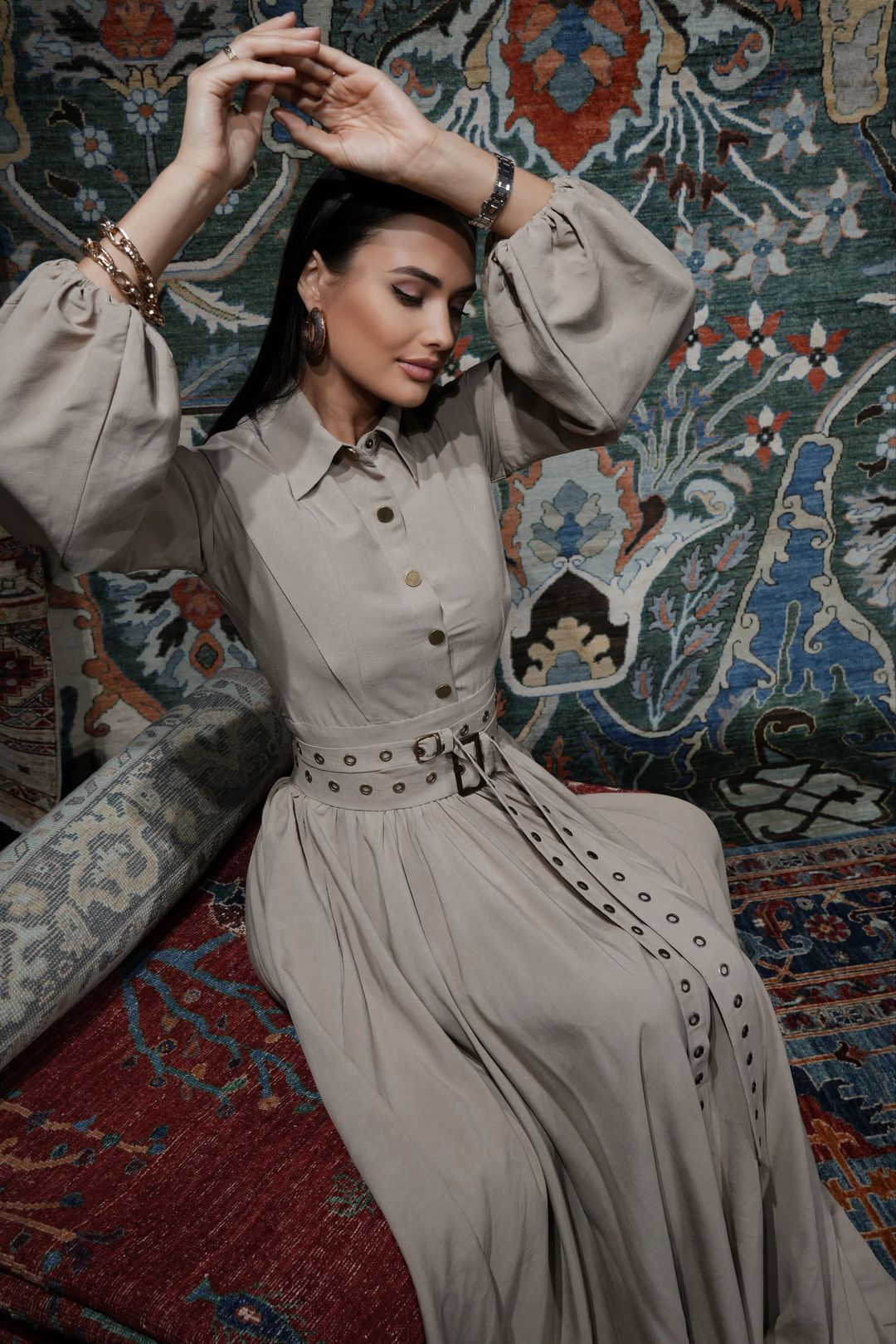 Beige Linen Dress - 2