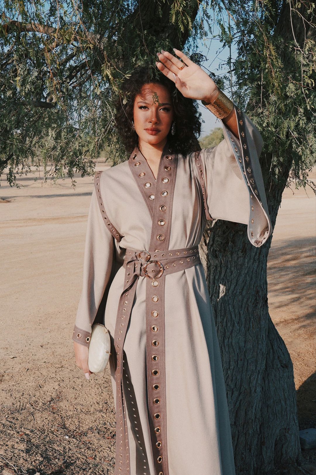 Zaya Beige Kaftan - 5