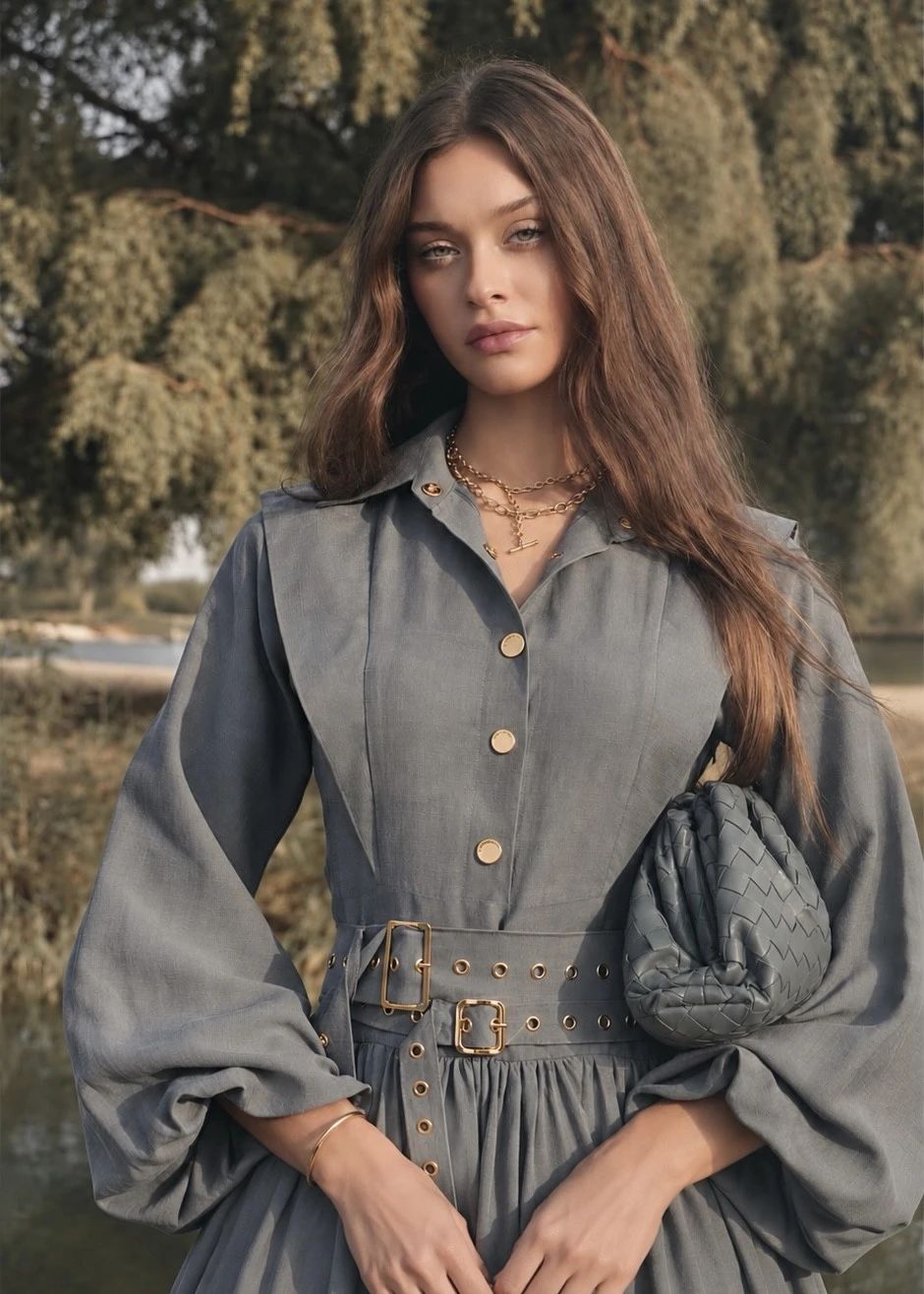 Luche Gray Dress - 4