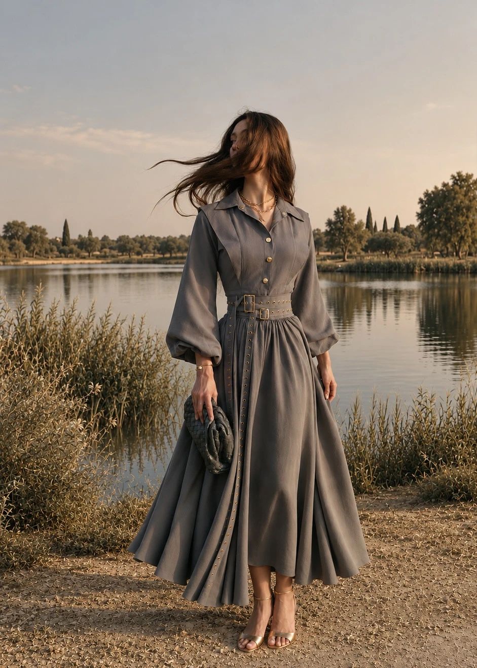 Luche Gray Dress - 3