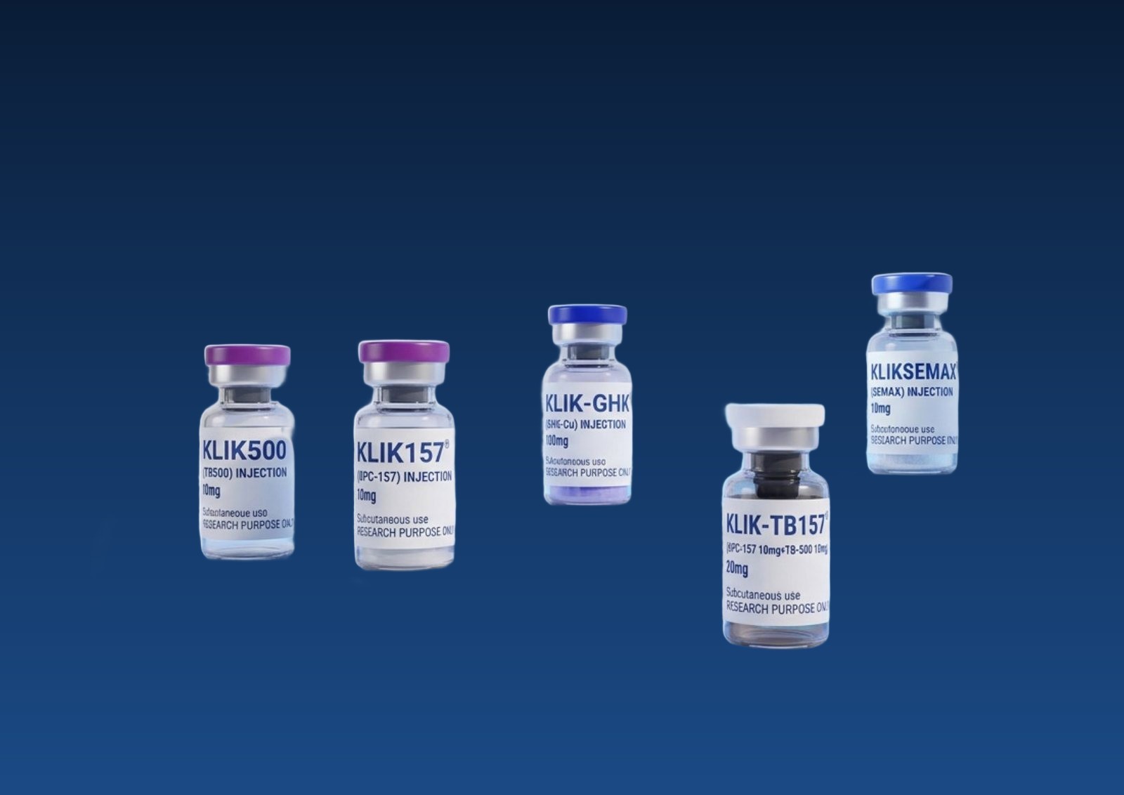 Sealed vials on a lit plinth