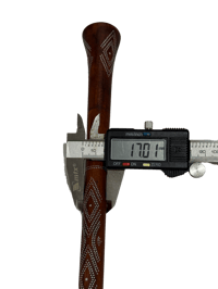 Dark Brown Aatam Wood Cane with Nail Inlay thumb 5