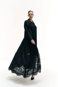 Black lace abaya thumb 1