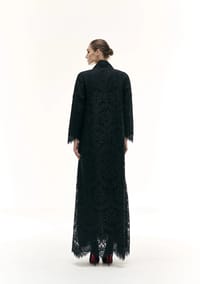 Black lace abaya thumb 5