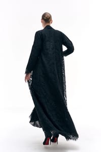 Black lace abaya thumb 8