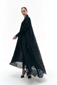 Black lace abaya thumb 6