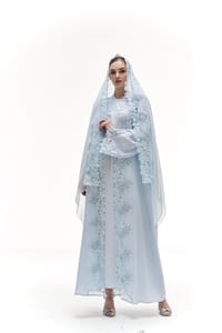 Light blue embroidery abaya thumb 3