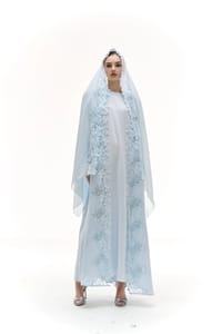 Light blue embroidery abaya thumb 2
