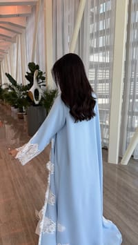 Ice blue abaya thumb 4