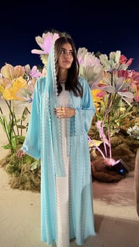 Turquoise blue abaya thumb 1