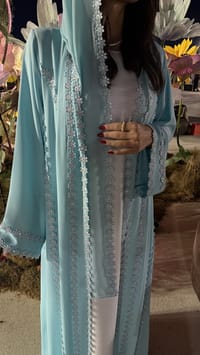Turquoise blue abaya thumb 2