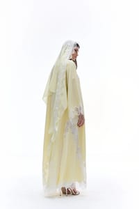 Yellow dantelle  abaya thumb 2