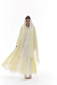 Yellow dantelle  abaya thumb 3