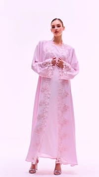 The flowery pink abaya thumb 4