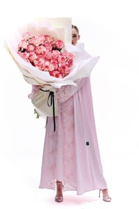 The flowery pink abaya thumb 5